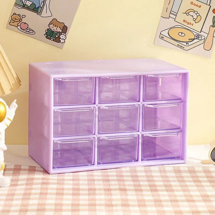 Pastel Modular 9-Drawer Desktop Organiser for Creative Bits
