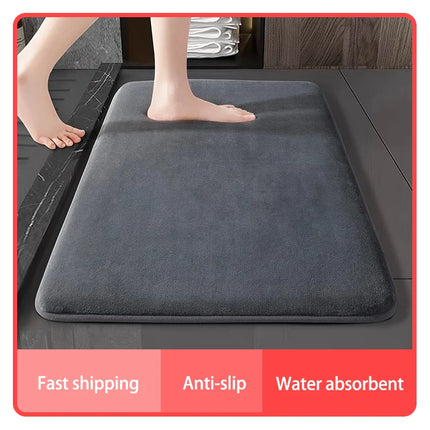 Plush Suede Quick-Dry Bath Mat with Anti-Slip Grip