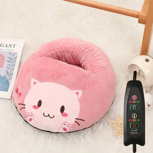 Cosy Bear Plush USB Heated Foot Warmer with 3-Level Timer