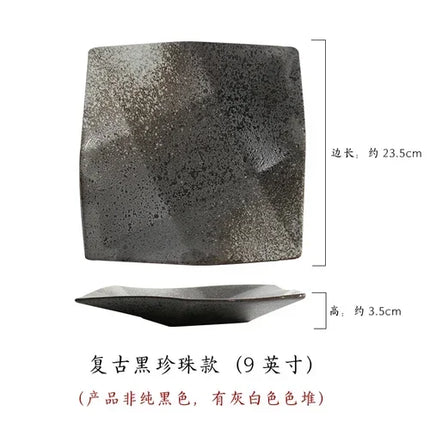 Handcrafted Speckled Stoneware Square Plate for Modern Dining