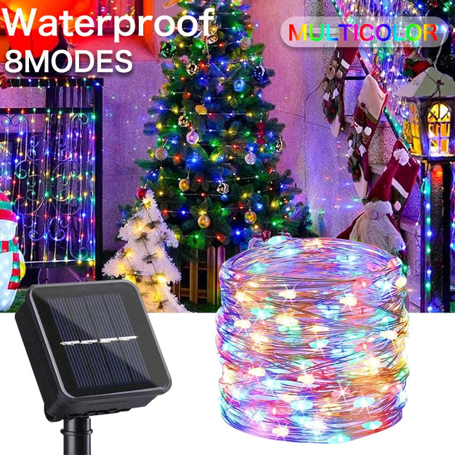 Enchanted Copper Solar String Lights with 1000 Warm Golden LEDs
