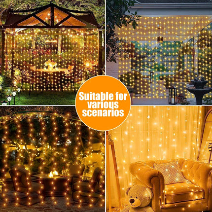 Warm Solar LED Curtain Lights for Magical Garden Evenings