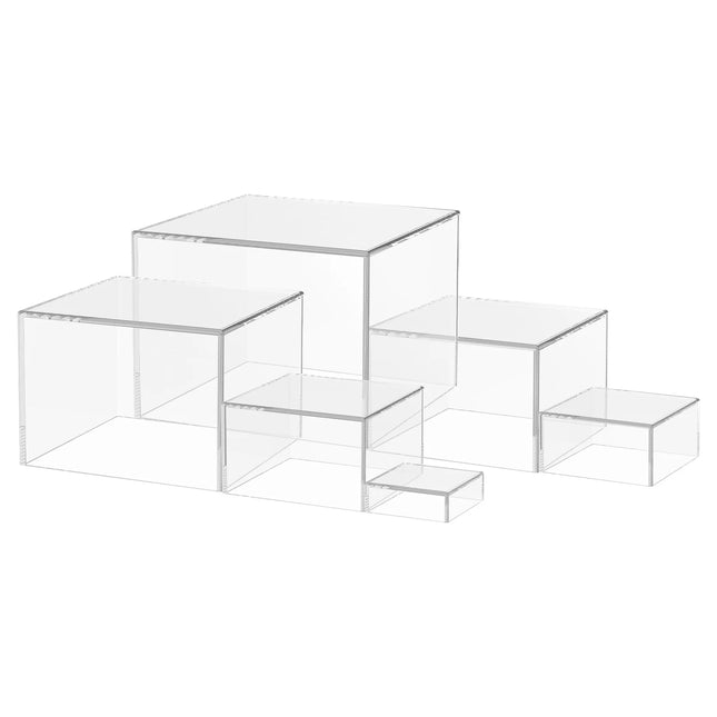Sleek White Acrylic Tiered Display Risers for Elegant Hosting