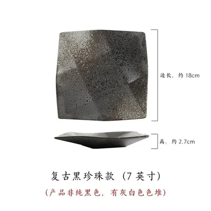 Handcrafted Speckled Stoneware Square Plate for Modern Dining