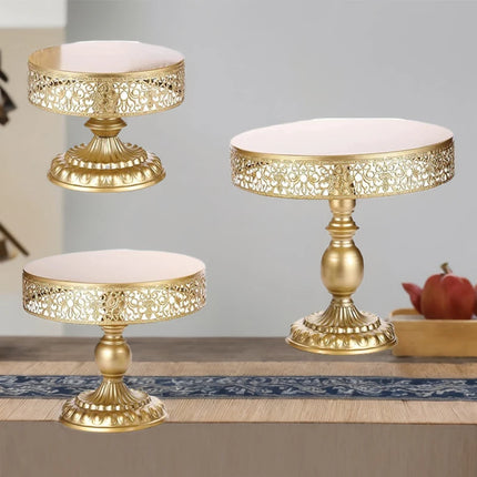 Gilded Filigree Lace Metal Cake Stand & Tiered Hosting Set