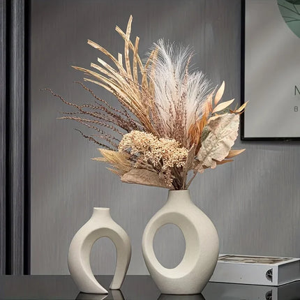 Minimalist Interlocking Matte Ceramic Vases for Sculptural Decor