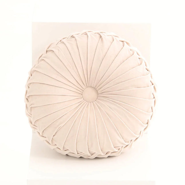 Hand-Pleated Velvet Pumpkin Cushion for Plush Home Styling