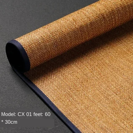 Hand-Woven Natural Fiber Zen Tea Mat with Protective Trim