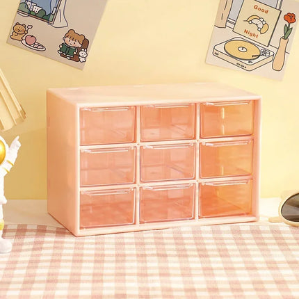 Pastel Modular 9-Drawer Desktop Organiser for Creative Bits