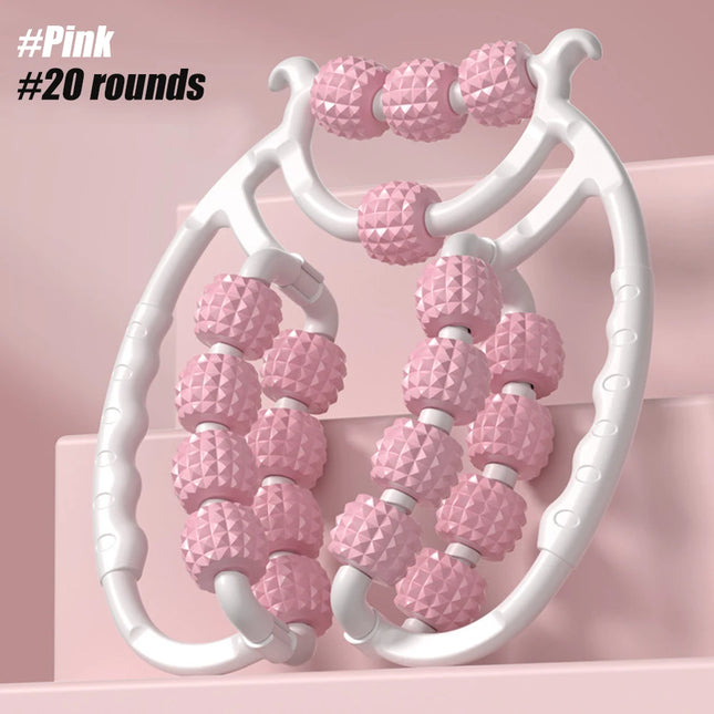 Modern 20-Wheel Deep Tissue Body Massager in Pastel Pink