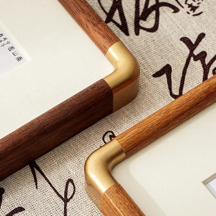 Zen Heritage Solid Walnut Square Frame with Brass Accents
