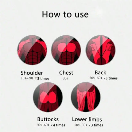 Modern Compact Deep Tissue Massager with Four Interchangeable Heads