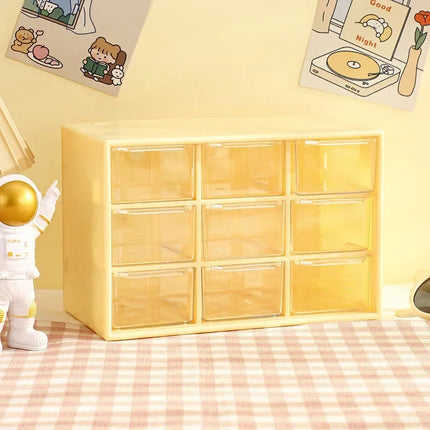 Pastel Modular 9-Drawer Desktop Organiser for Creative Bits