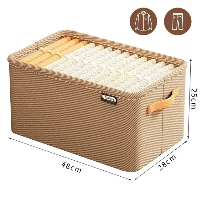 Textured Ribbed Fabric Storage Bins for Tidy Wardrobe Organisation