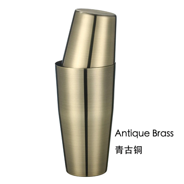 Polished Metallic Boston Cocktail Shaker Set for Professional Hosting