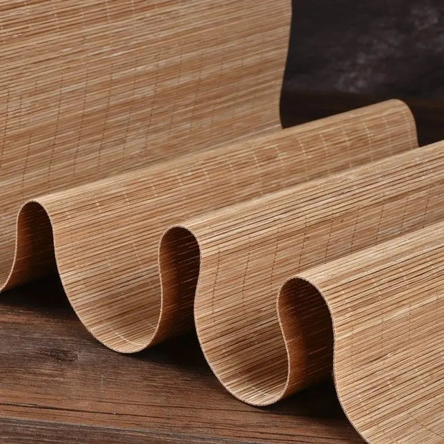 Zen Woven Bamboo Table Runner with Natural Slatted Texture