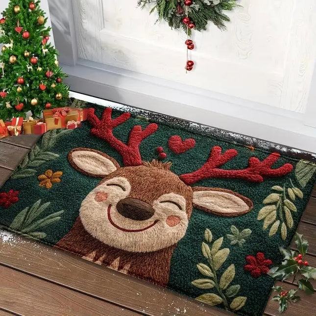 Festive Gingerbread Man & Santa Christmas Doormat