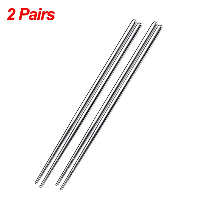 Sleek Stainless Steel Non-Slip Chopsticks - Set of 5