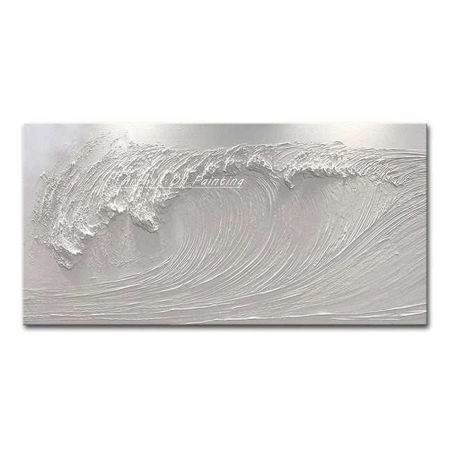 Hand-Painted Impasto Ocean Wave Textured Seascape Canvas