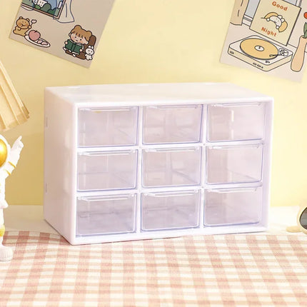 Pastel Modular 9-Drawer Desktop Organiser for Creative Bits