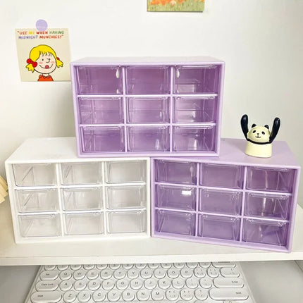 Pastel Modular 9-Drawer Desktop Organiser for Creative Bits