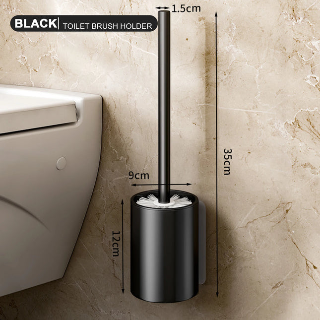 Sleek Matte Grey Silicone Toilet Brush & Minimalist Holder