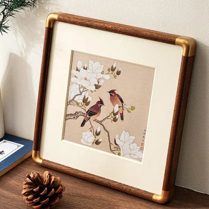 Zen Heritage Solid Walnut Square Frame with Brass Accents