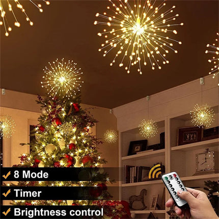 Whimsical Multi-Colour Firework LED Lights with Remote