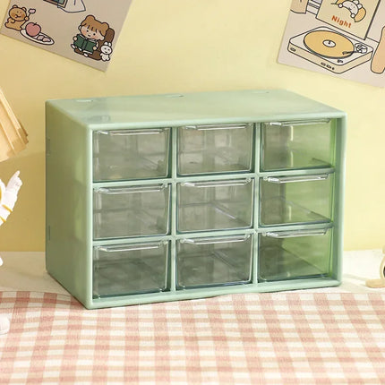 Pastel Modular 9-Drawer Desktop Organiser for Creative Bits