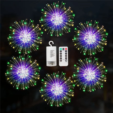 Whimsical Multi-Colour Firework LED Lights with Remote