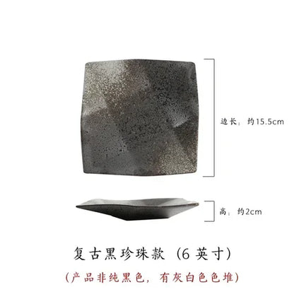 Handcrafted Speckled Stoneware Square Plate for Modern Dining