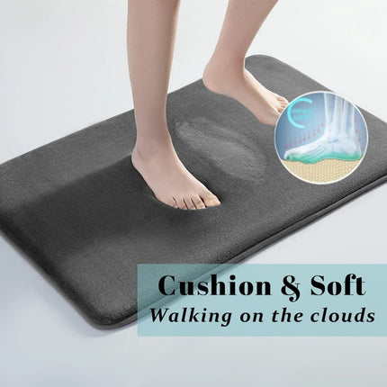 Plush Suede Quick-Dry Bath Mat with Anti-Slip Grip
