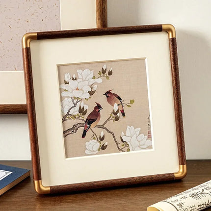Zen Heritage Solid Walnut Square Frame with Brass Accents