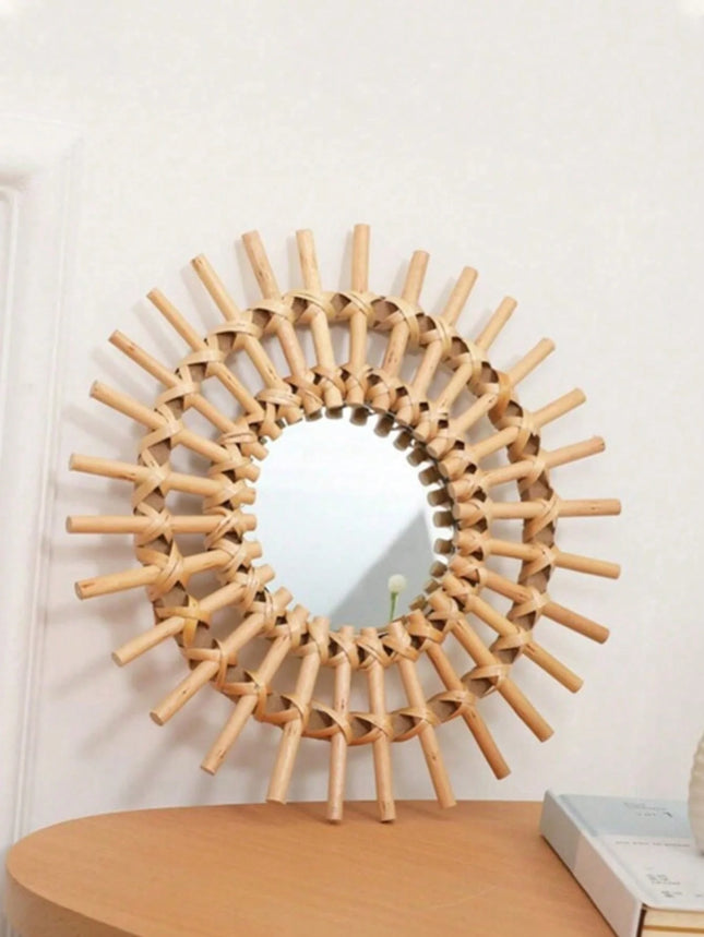 Artisanal Sunburst Rattan Mirror for Bright Boho Interiors