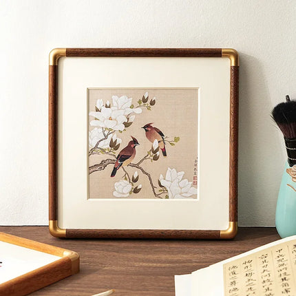 Zen Heritage Solid Walnut Square Frame with Brass Accents