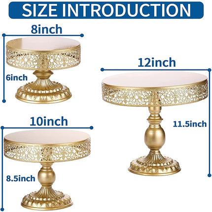 Gilded Filigree Lace Metal Cake Stand & Tiered Hosting Set